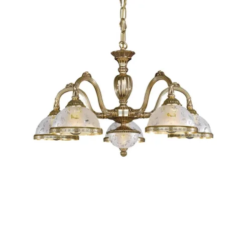 Люстра подвесная  L 6302/5 Reccagni Angelo белая на 5 ламп, основание золотое в стиле классический  фото 2